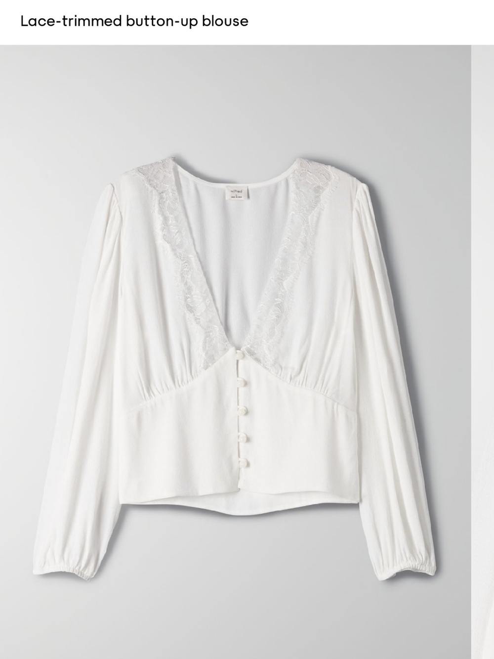Aritzia Wilfred Romance Me Lace Button Up Shirt in size Small BLACK